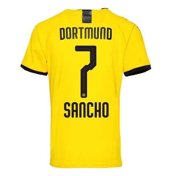 Thailande Maillot Football Borussia Dortmund NO.7 Sancho Domicile 2019-20 Jaune